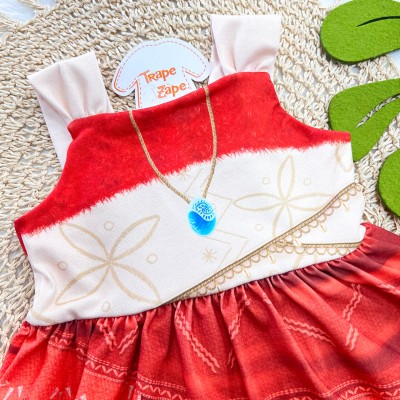 Vestido Princesa Moana - Ferrugem